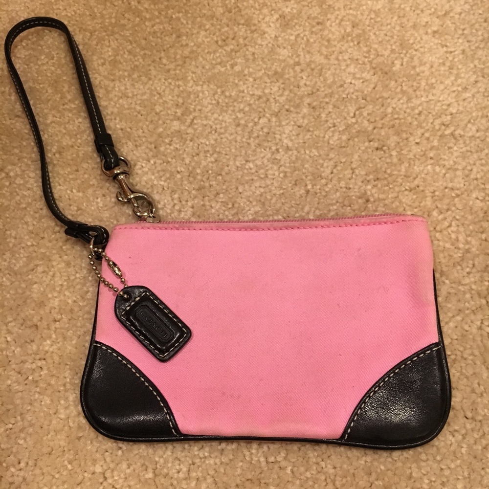 COACH authentic pink wristlet